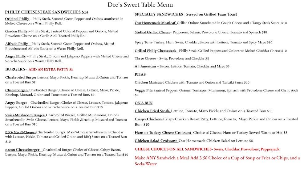 Dee's Sweet Table Menu image 1